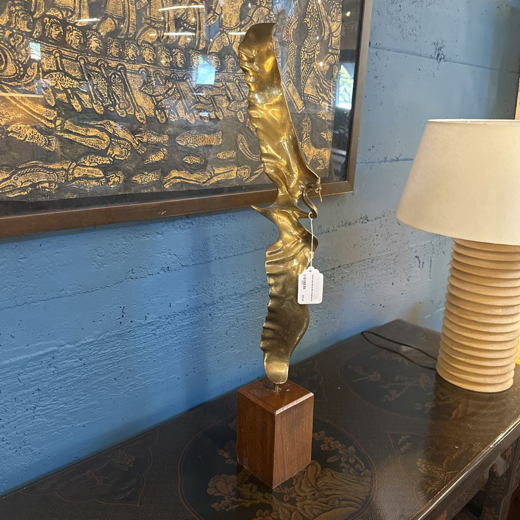 MCM Cast Brass Bird Sculpture