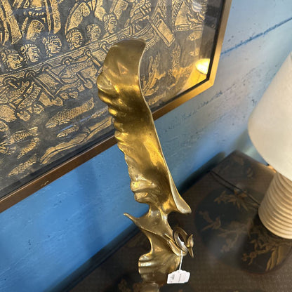 MCM Cast Brass Bird Sculpture