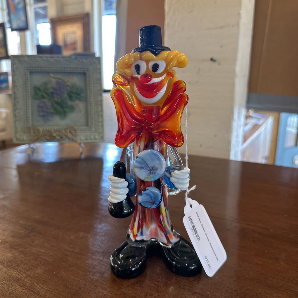 Murano Glass Clown Sculpture