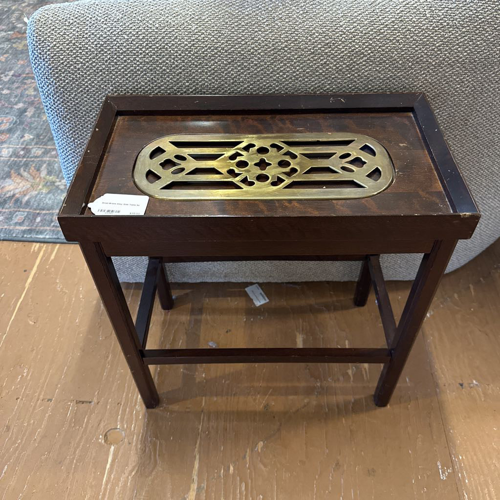 Small Brass Inlay Side Table