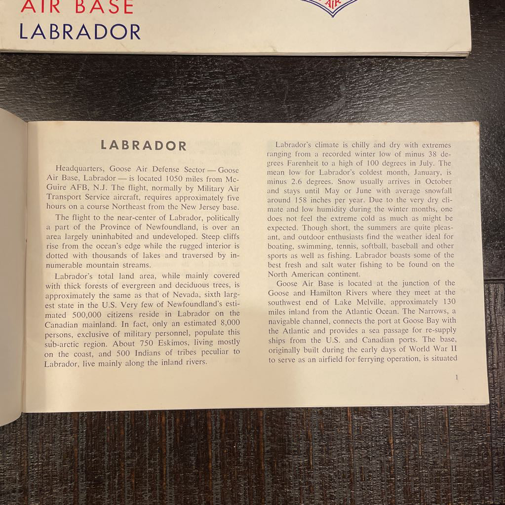 Goose Airbase Labrador 2 Brochure Lot