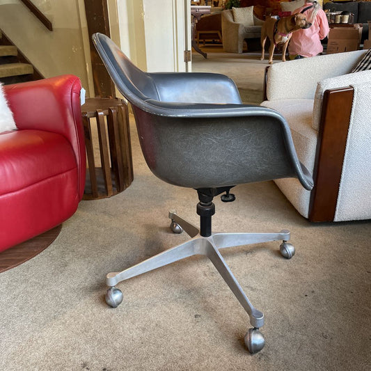Herman Miller Molded Grey Leather Office Chair C OFFICE CHAIRS