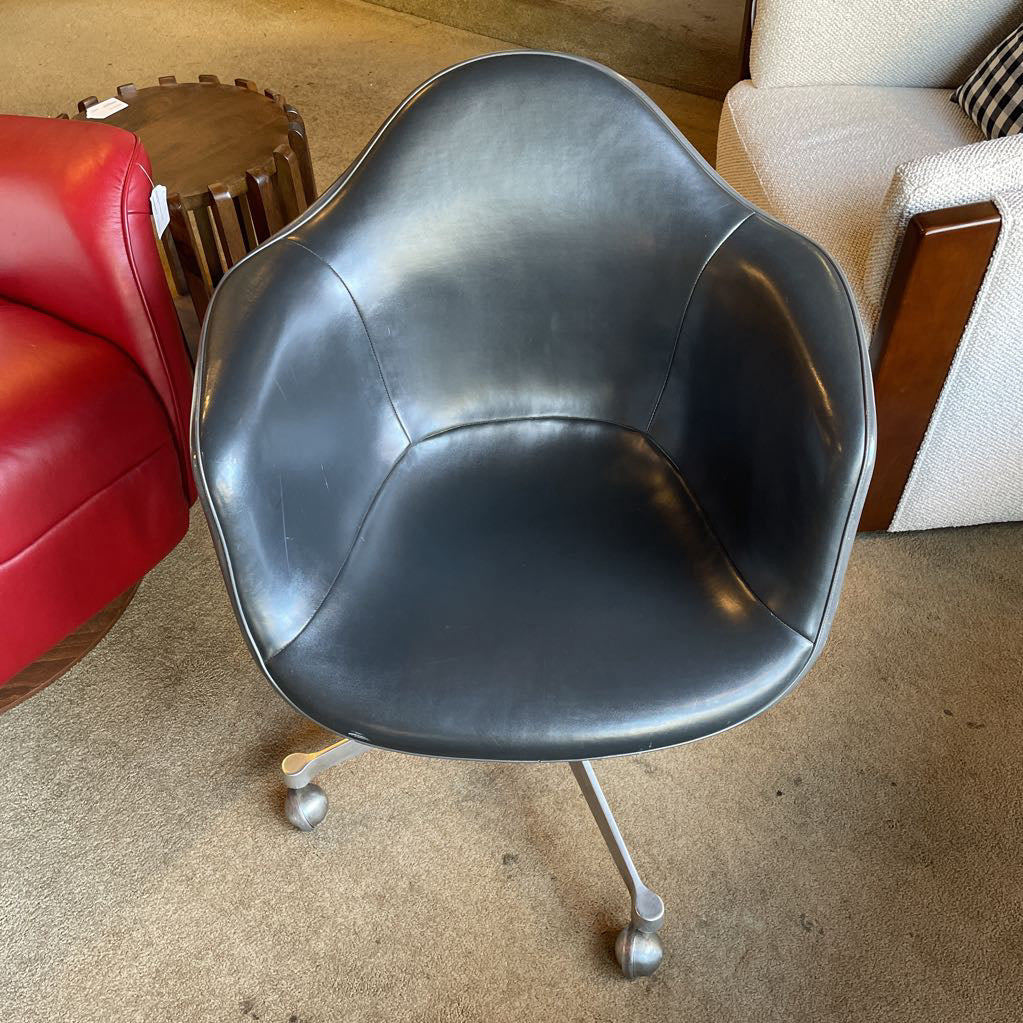 Herman Miller Molded Grey Leather Office Chair C OFFICE CHAIRS