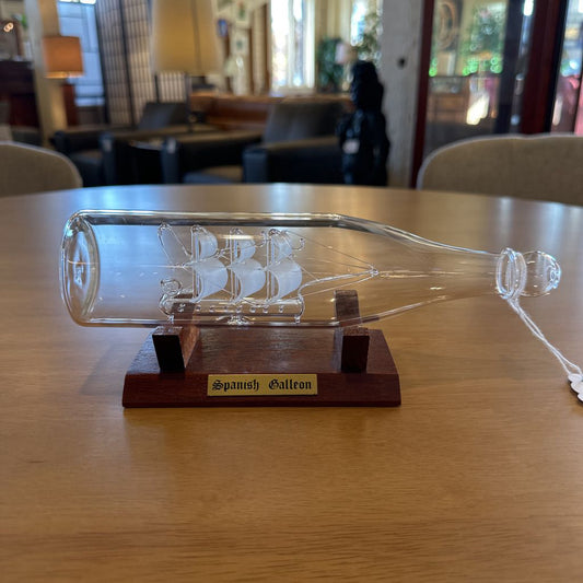 Blown Glass Ship in a Bottle