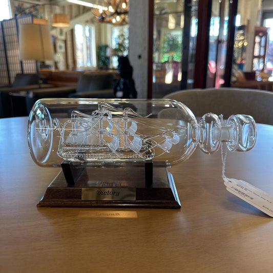 Large Blown Glass Ship in a Bottle