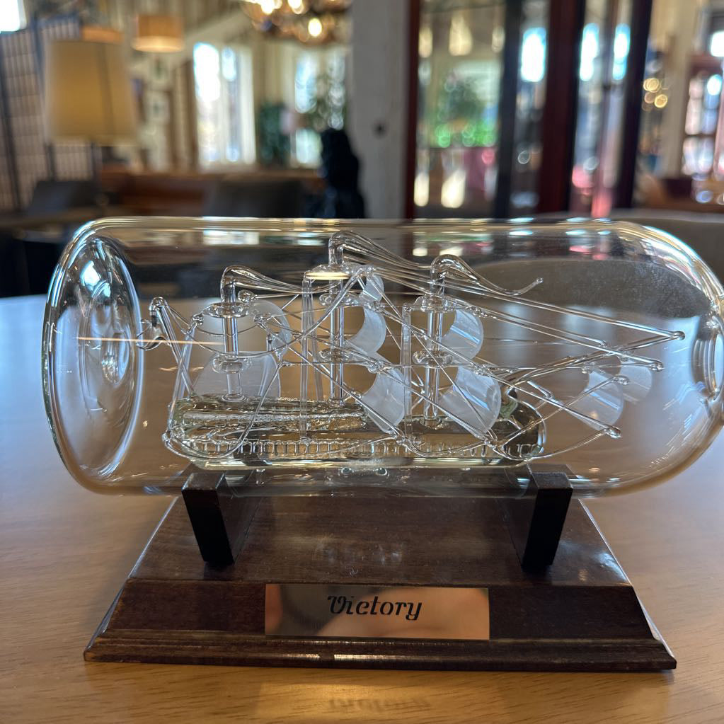 Large Blown Glass Ship in a Bottle