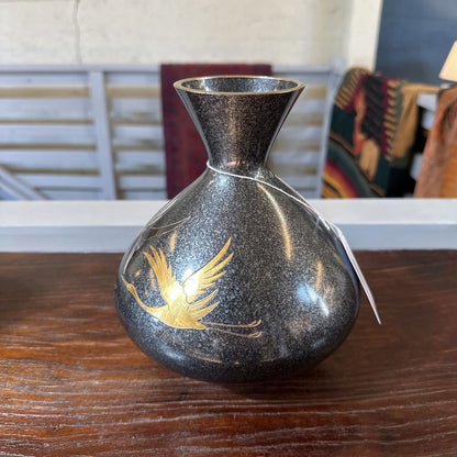 Brass Vase w/ Cranes