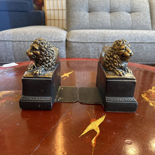 Brass Lion Bookends
