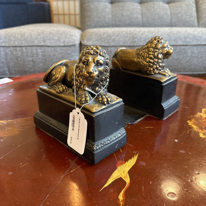 Brass Lion Bookends