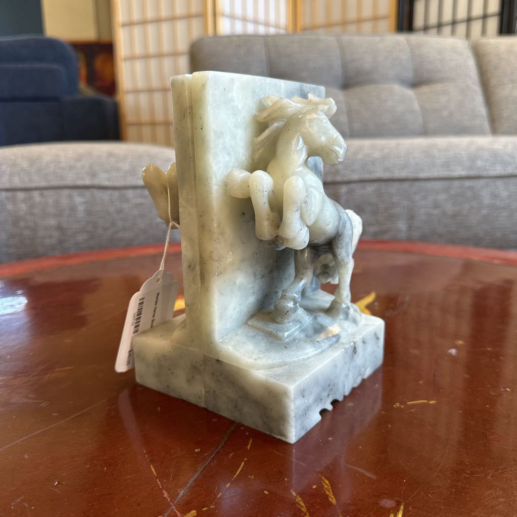 Marble Horse Bookends
