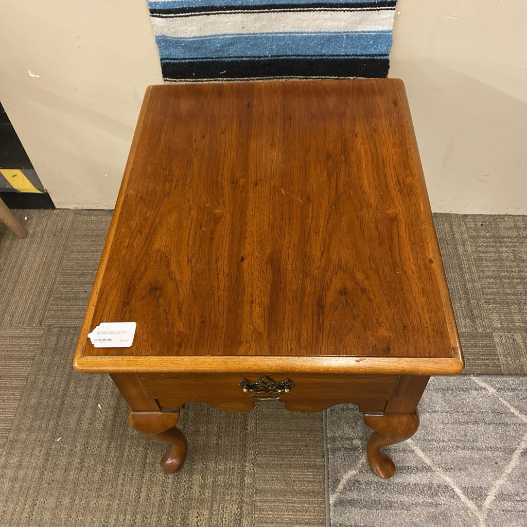 Rectangular Queen Anne Style Side Table w/Drawer