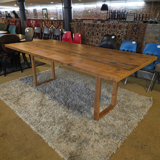 Rustic Wood Plank Dining Table