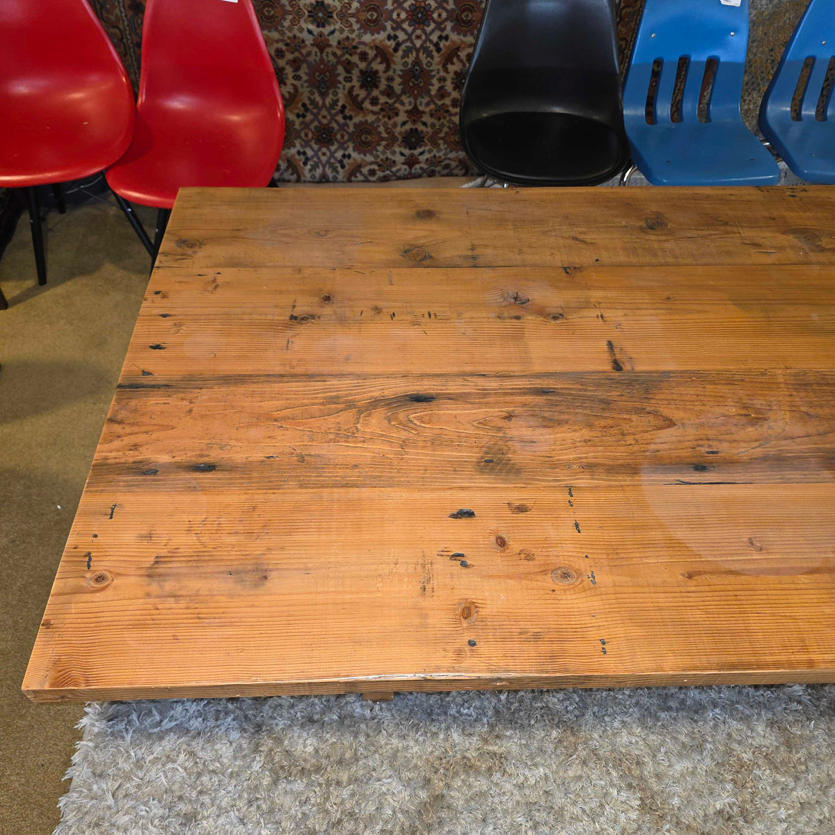 Rustic Wood Plank Dining Table