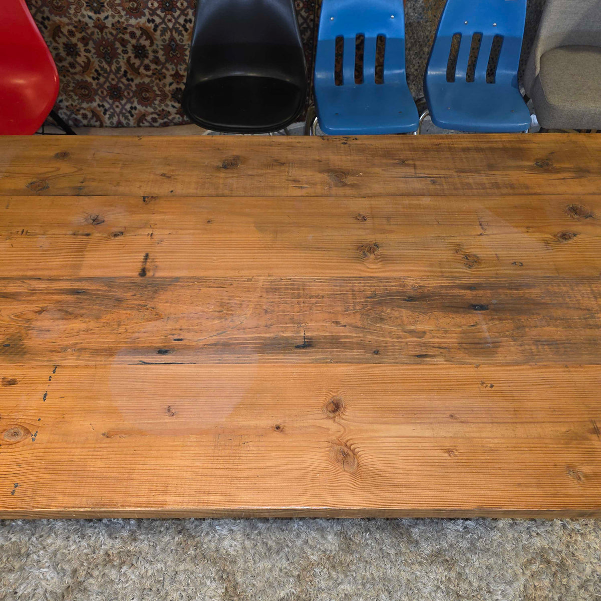 Rustic Wood Plank Dining Table