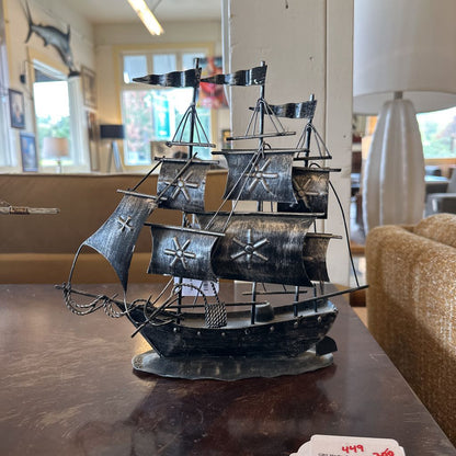Metal Ship Sculpture ART