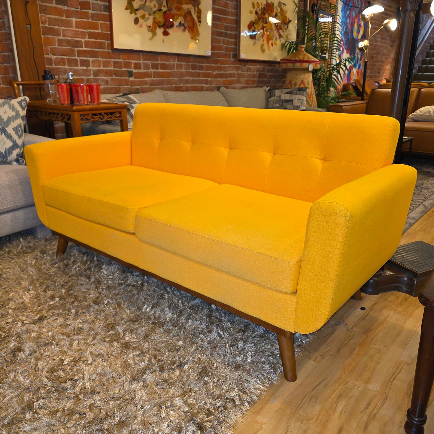 Sunshine Yellow MC Style Loveseat