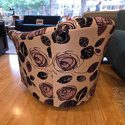 Purple Roses Sketch Design Barrel Glider Chair
