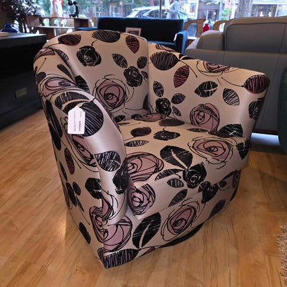 Purple Roses Sketch Design Barrel Glider Chair