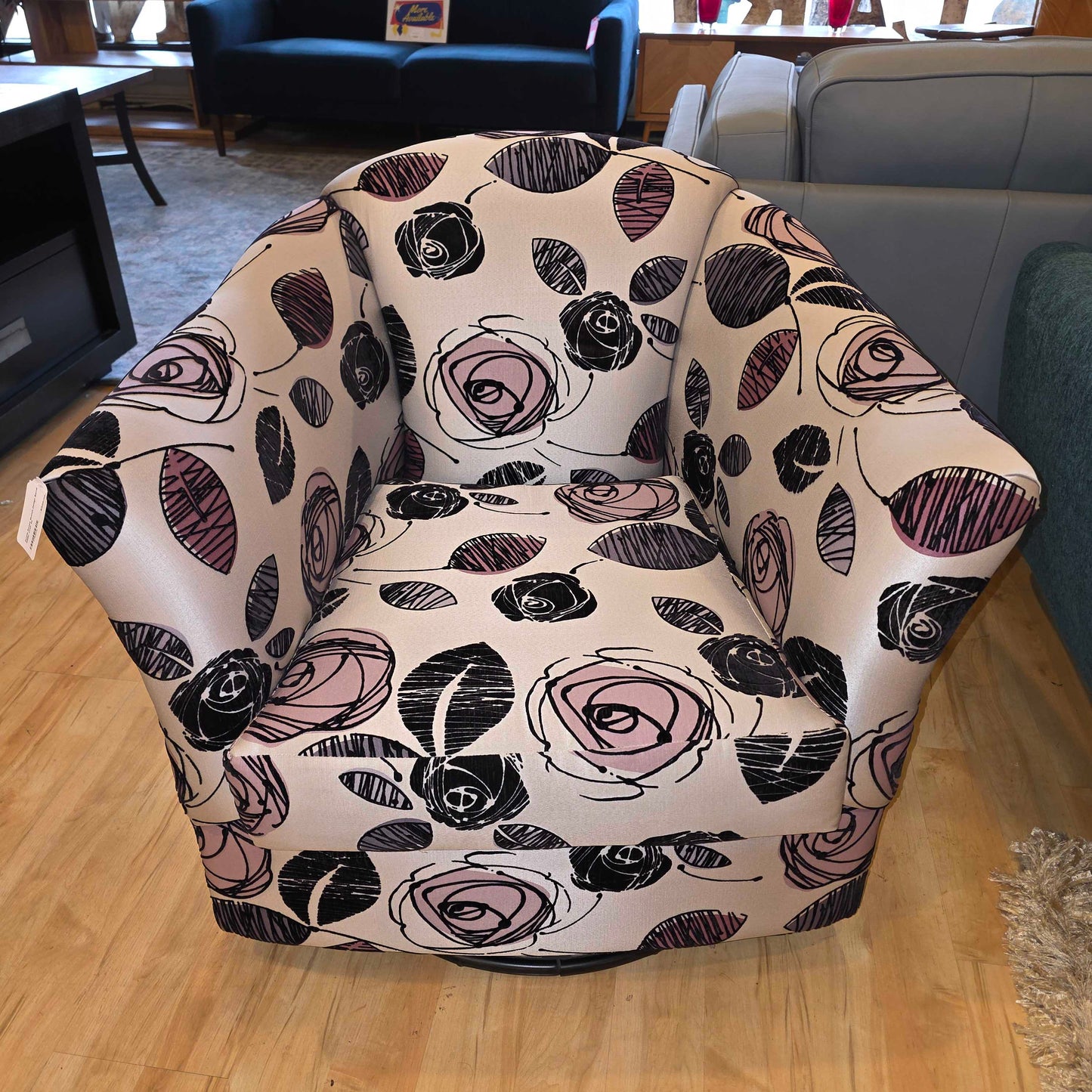 Purple Roses Sketch Design Barrel Glider Chair