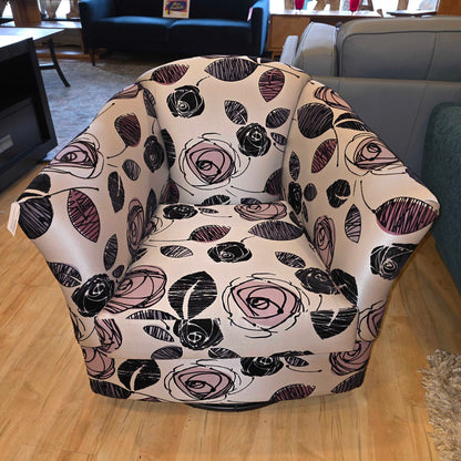 Purple Roses Sketch Design Barrel Glider Chair