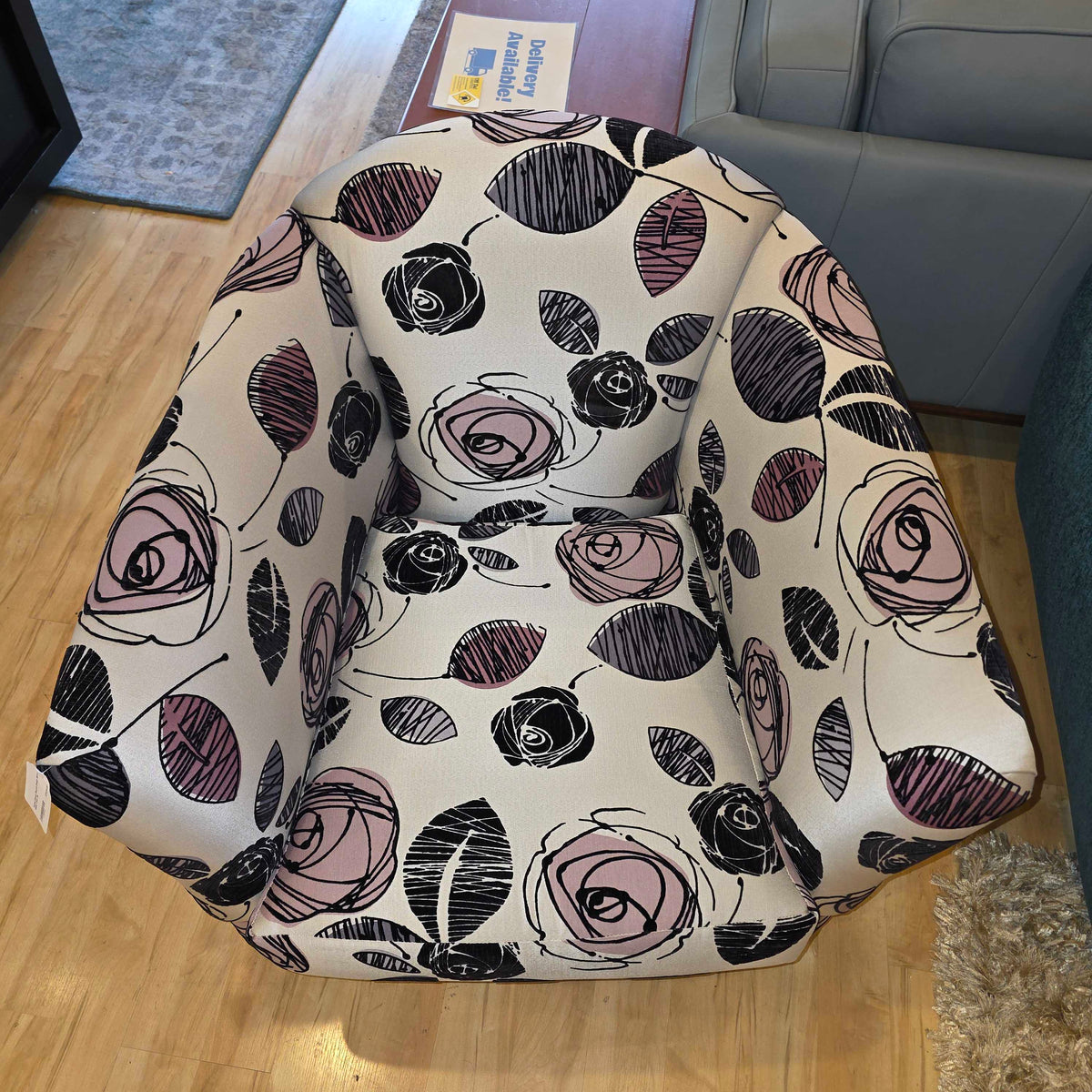 Purple Roses Sketch Design Barrel Glider Chair
