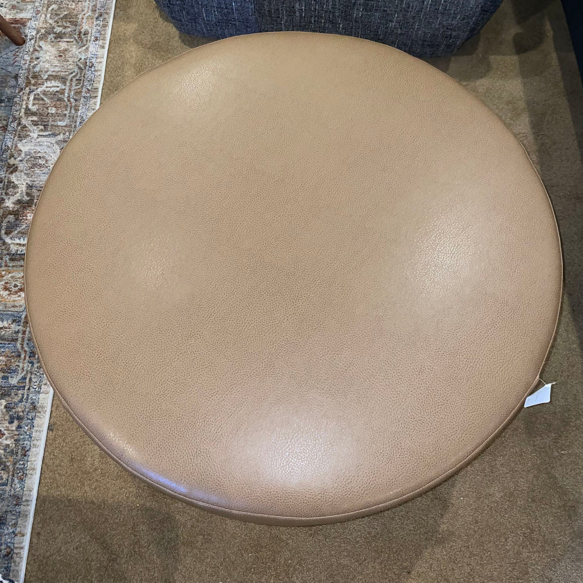 Round Faux Leather Ottoman U OTTOMANS