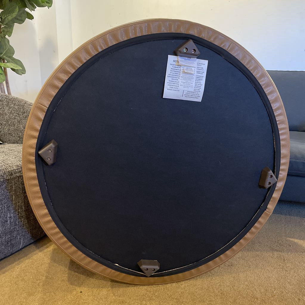 Round Faux Leather Ottoman U OTTOMANS