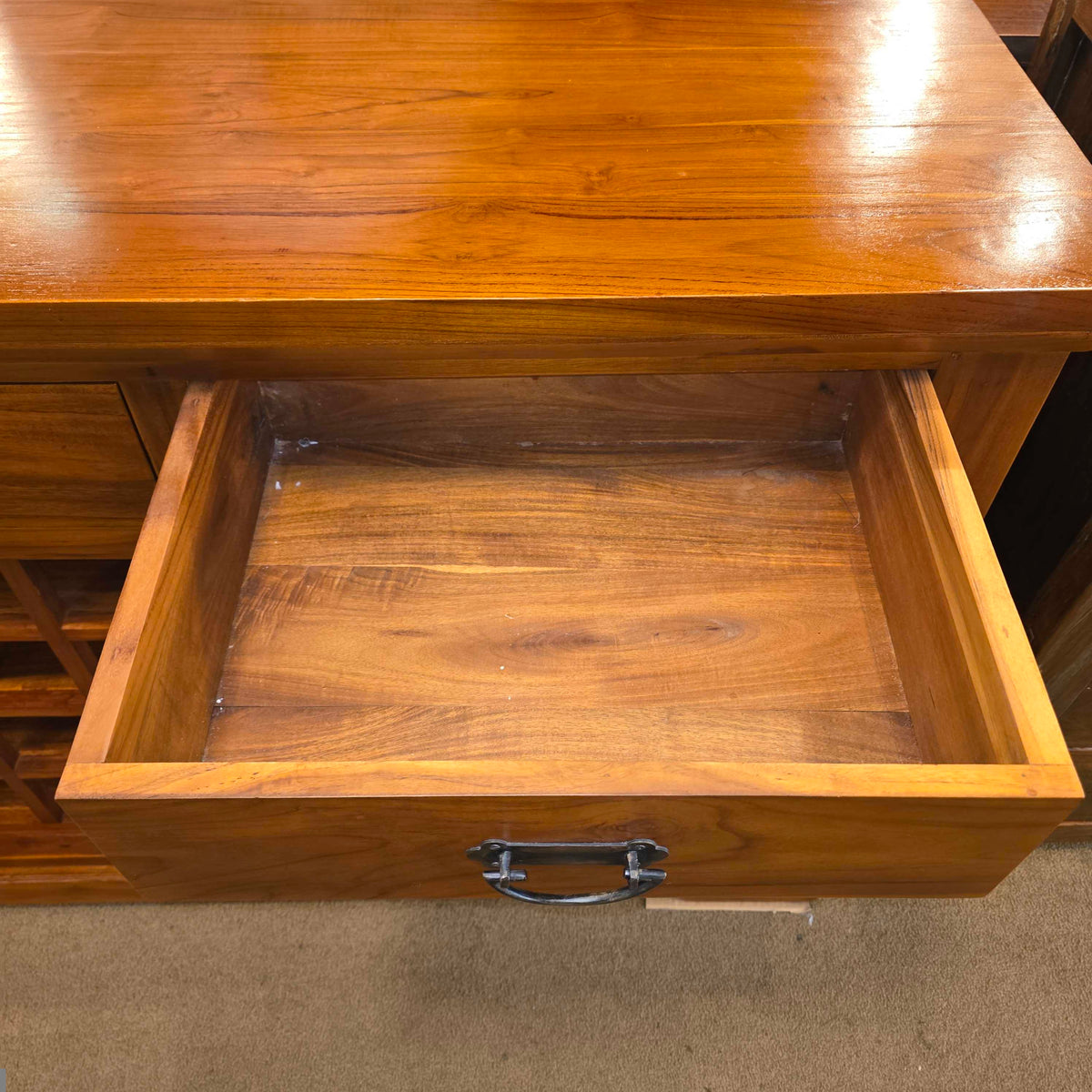Large Wood Credenza w/ Wine Rack