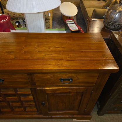 Large Wood Credenza w/ Wine Rack