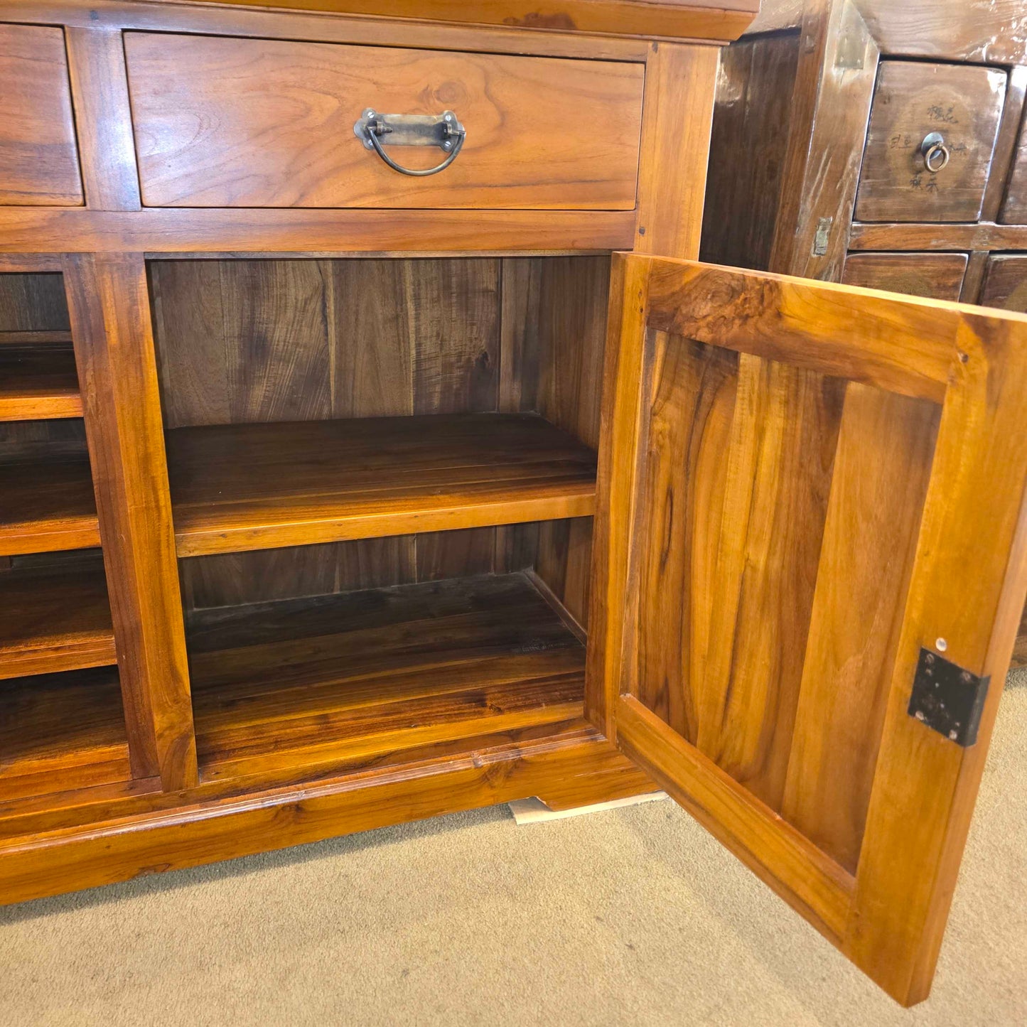 Large Wood Credenza w/ Wine Rack