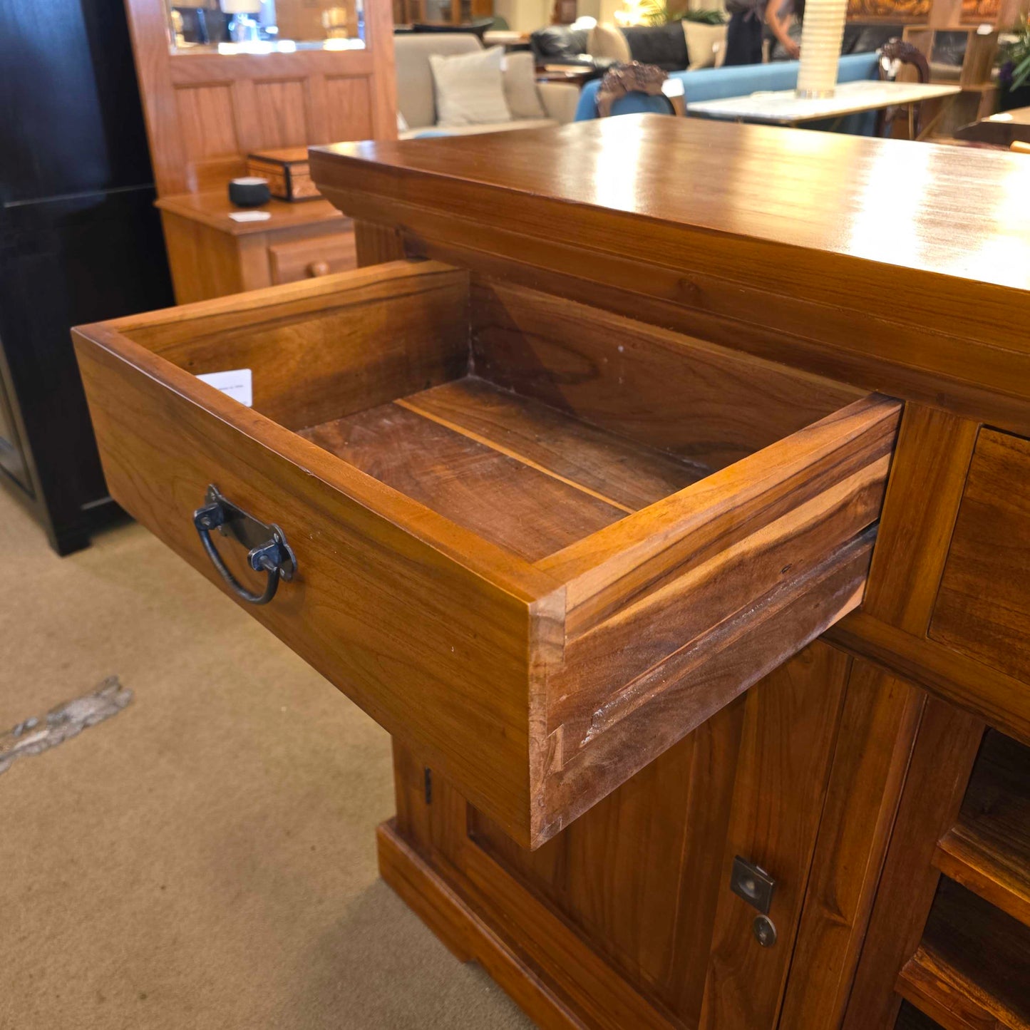 Large Wood Credenza w/ Wine Rack