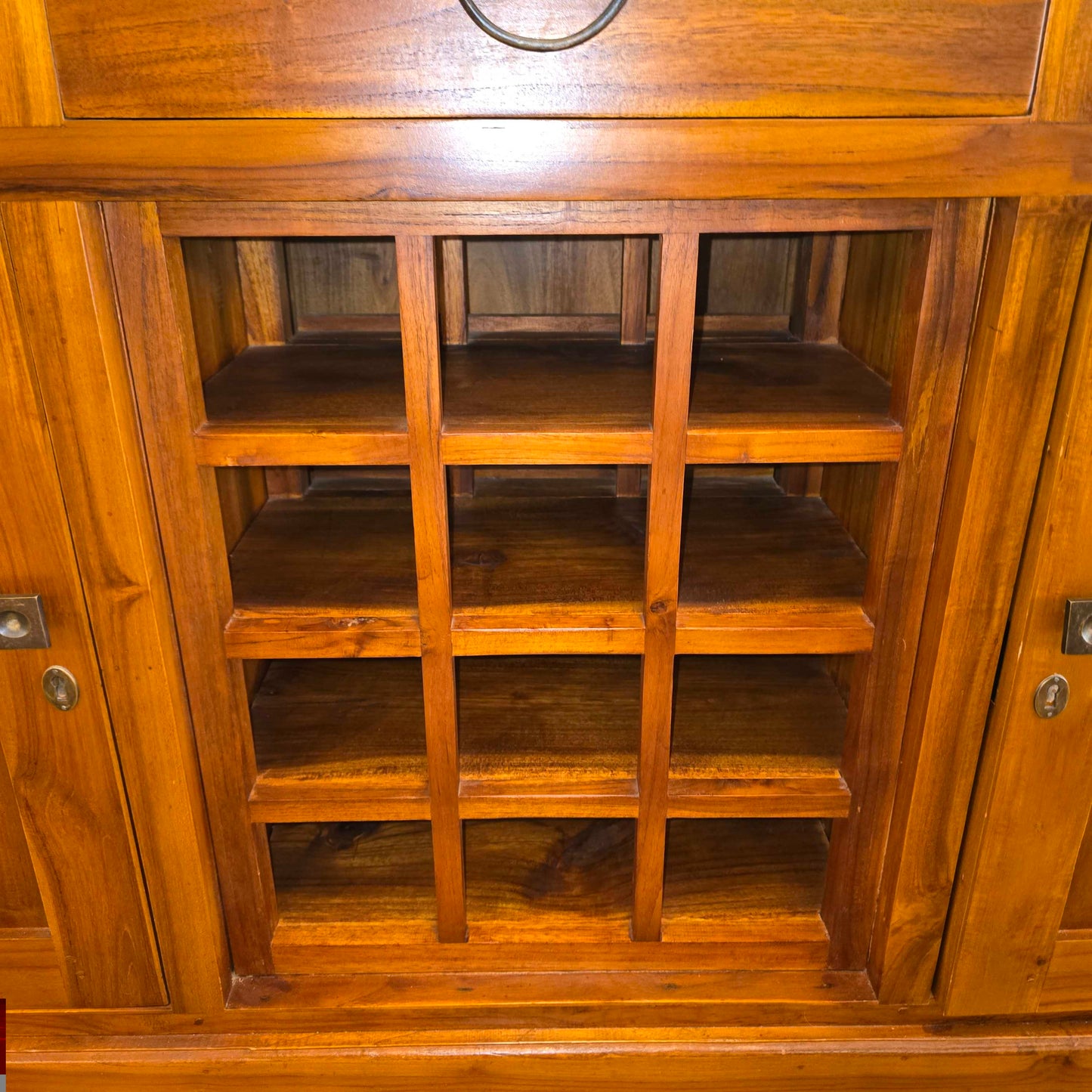Large Wood Credenza w/ Wine Rack