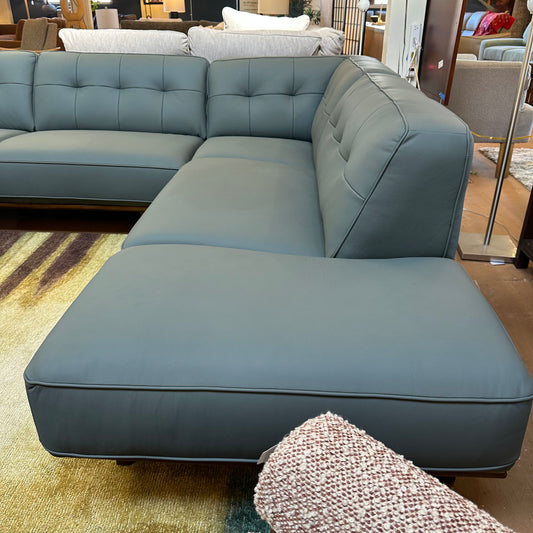 Odense Azure Leather RAF Sectional