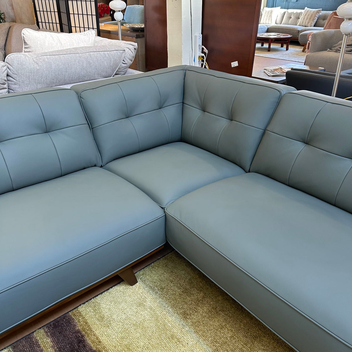 Odense Azure Leather RAF Sectional