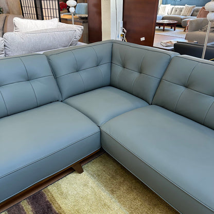 Odense Azure Leather RAF Sectional