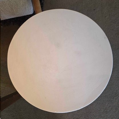 White Goblet Sculptural End Table