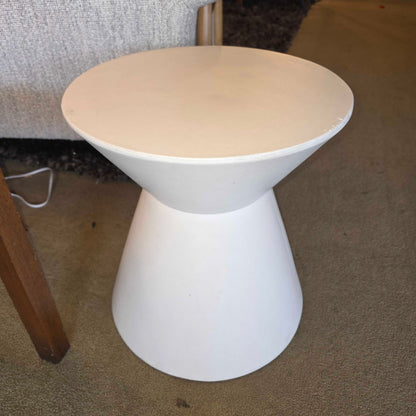 White Goblet Sculptural End Table