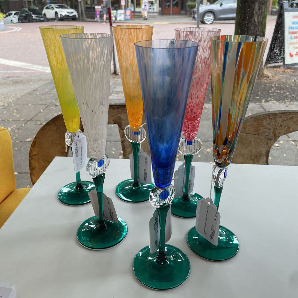 Colorful Champagne Flute set of 6