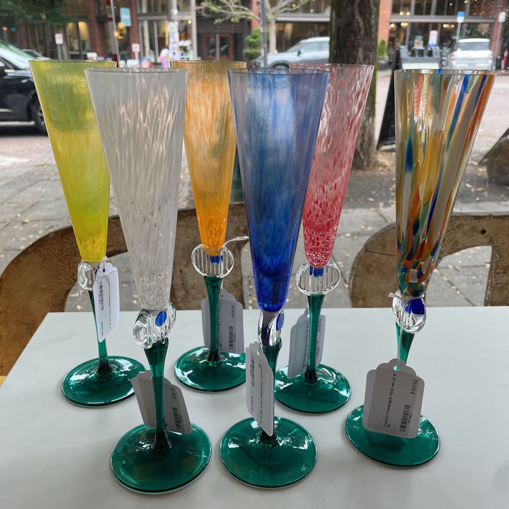 Colorful Champagne Flute set of 6