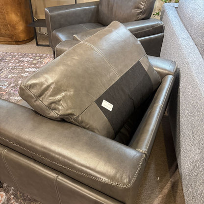 Charcoal Leather Accent Chair