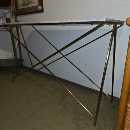 Marble Top Console Table w/ Gold Base