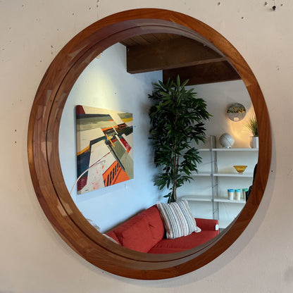 Poly & Brek Round Wooden Mirror