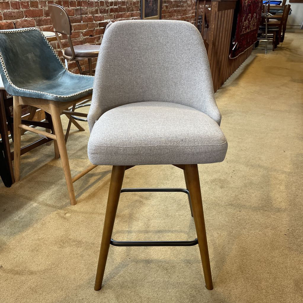 West Elm Gray MC Style Swivel Stool