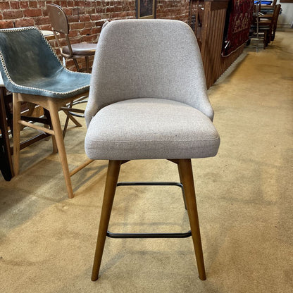 West Elm Gray MC Style Swivel Stool