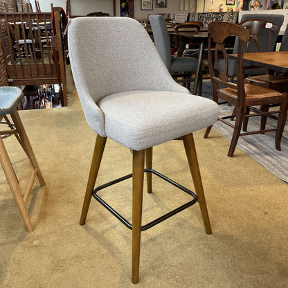 West Elm Gray MC Style Swivel Stool