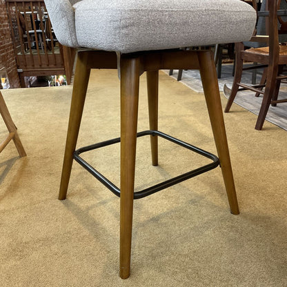 West Elm Gray MC Style Swivel Stool