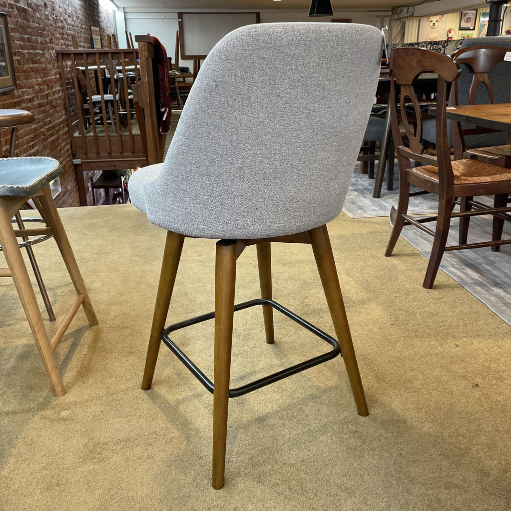 West Elm Gray MC Style Swivel Stool
