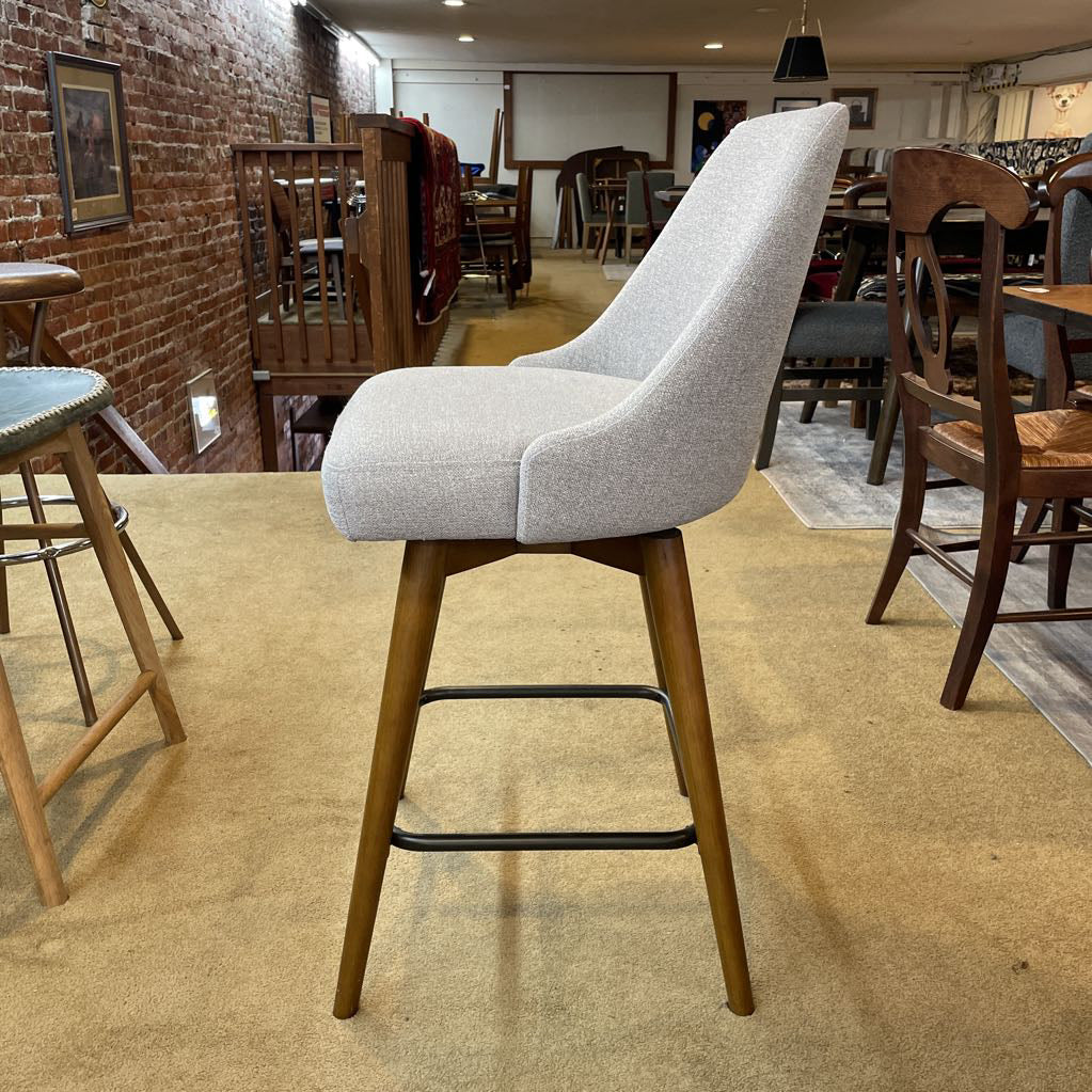 West Elm Gray MC Style Swivel Stool