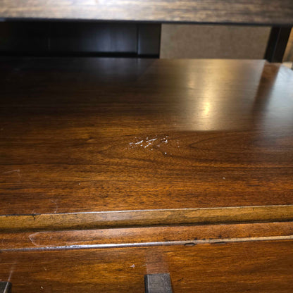 Walnut Finish & Metal Modern 4 Drawer Buffet