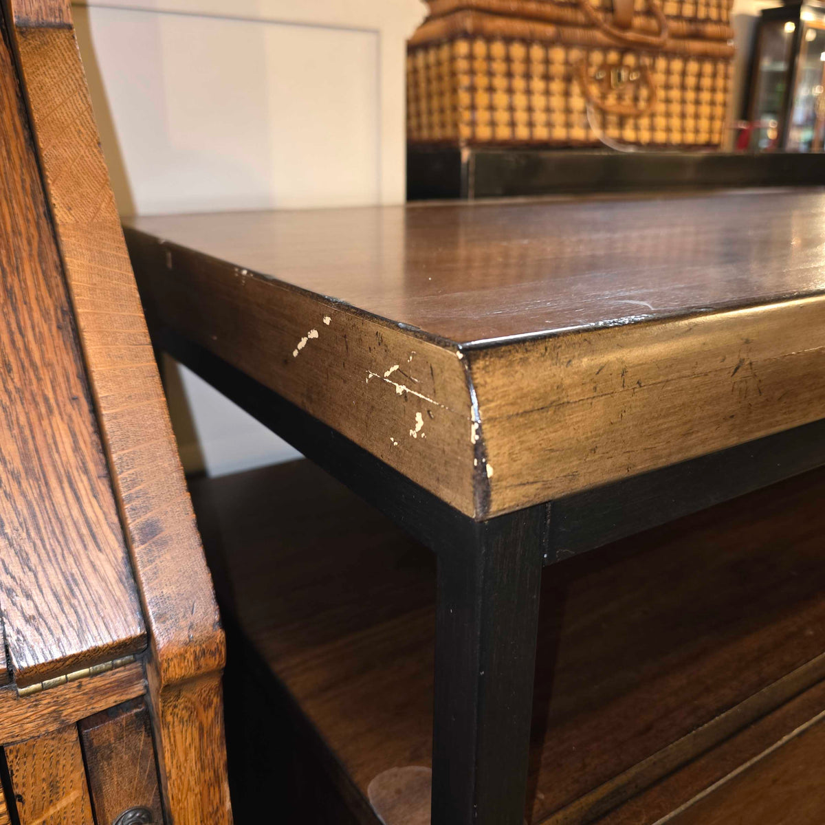 Walnut Finish & Metal Modern 4 Drawer Buffet